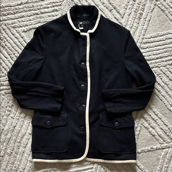 rag & bone Jackets & Blazers - Rag and bone navy wool Jacket with Cream Trim